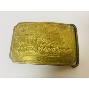 Wells Fargo And Company Texas Tiffany New York Brass Belt Buckle Stagecoach